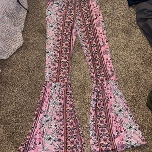 Rue21 Pink Floral Boot Cut Pants
